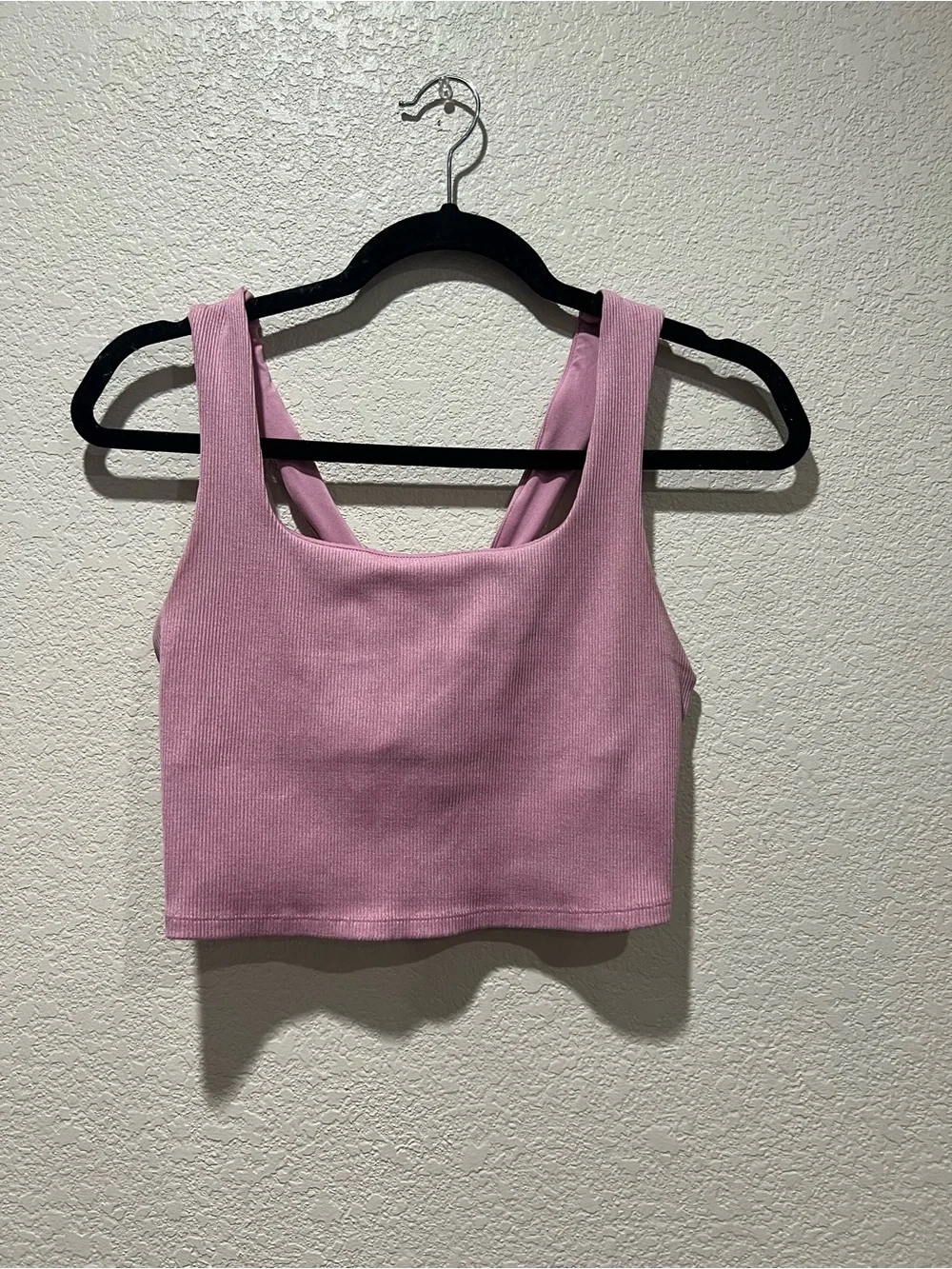 ALO Yoga Pink Ribbed Cropped Muscle Tank
